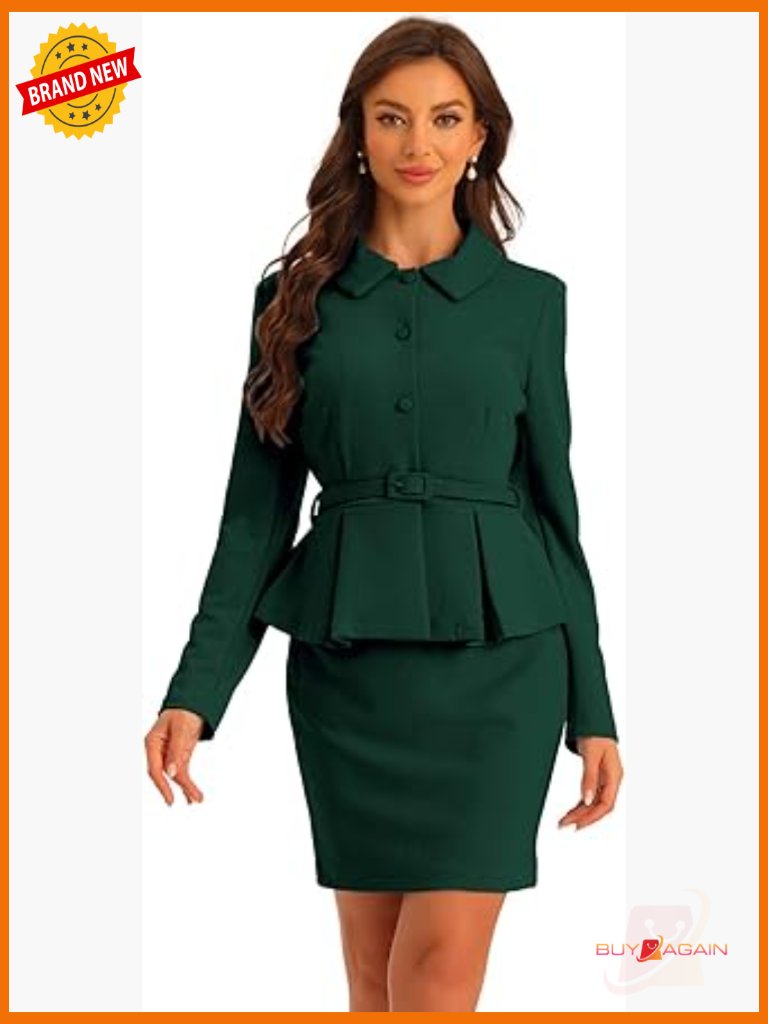 Two Piece Business Skirt Suit Set Blazer And Pencil Skirt